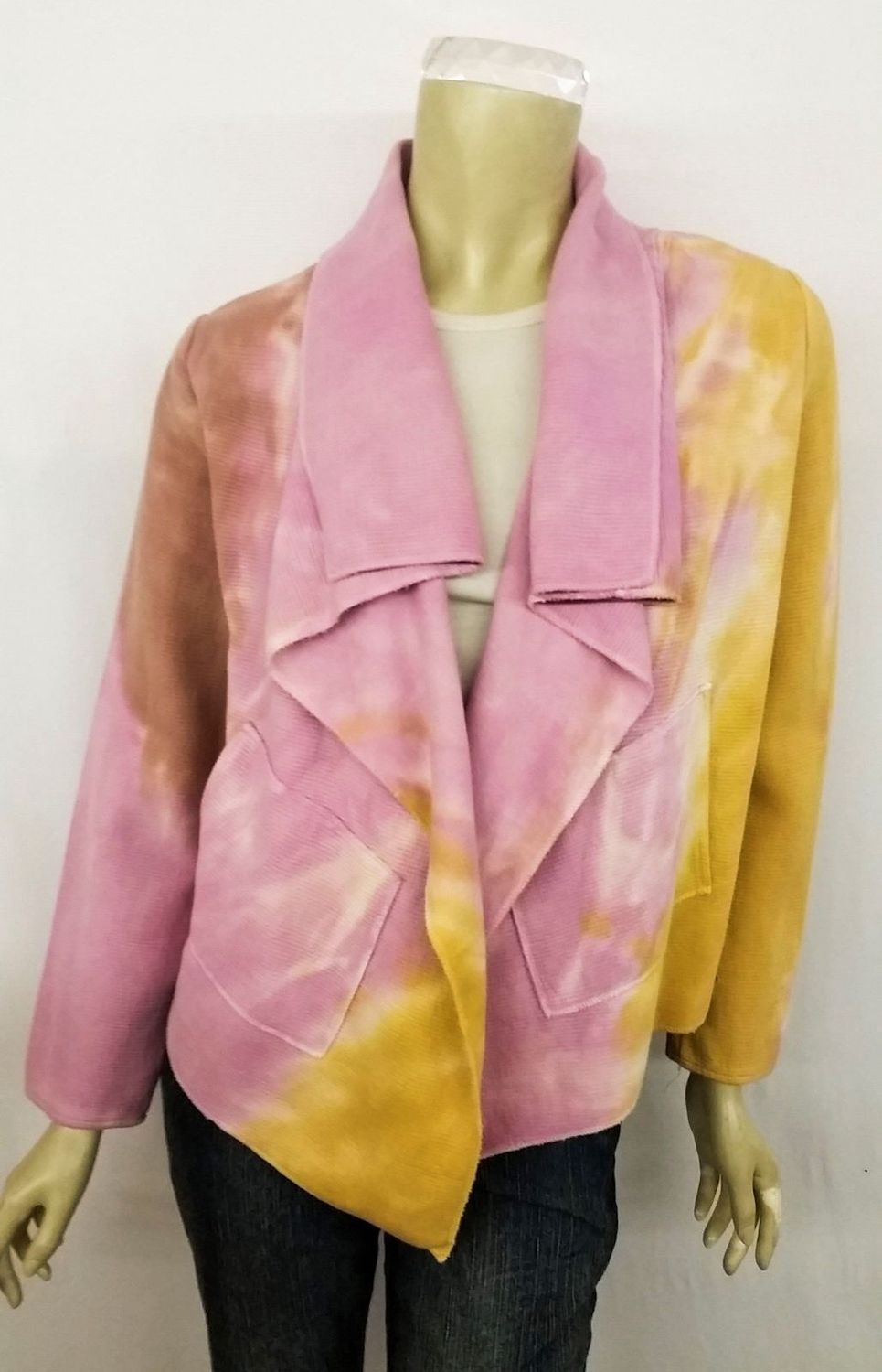 Fresh Fruit Sky-Dye Mid Cardigan in Pinkish Yellow Sublime
