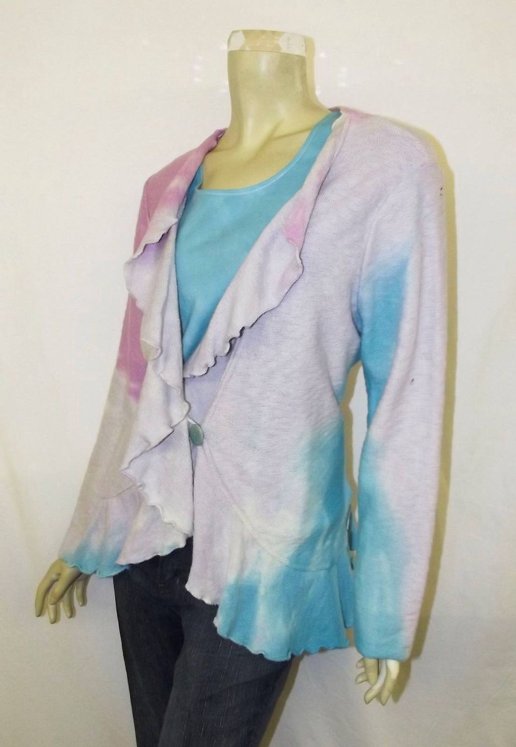 Fresh Fruit Sky-Dye Mid Cardigan in Vivid Springtide Sunset