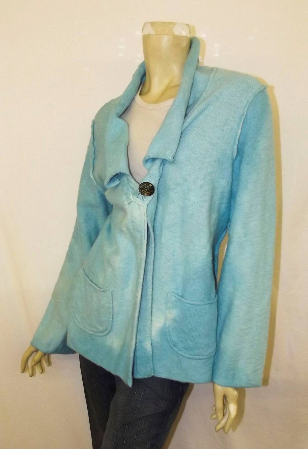 Fresh Fruit Sky-Dye Mid Cardigan in Clear Blue Sky