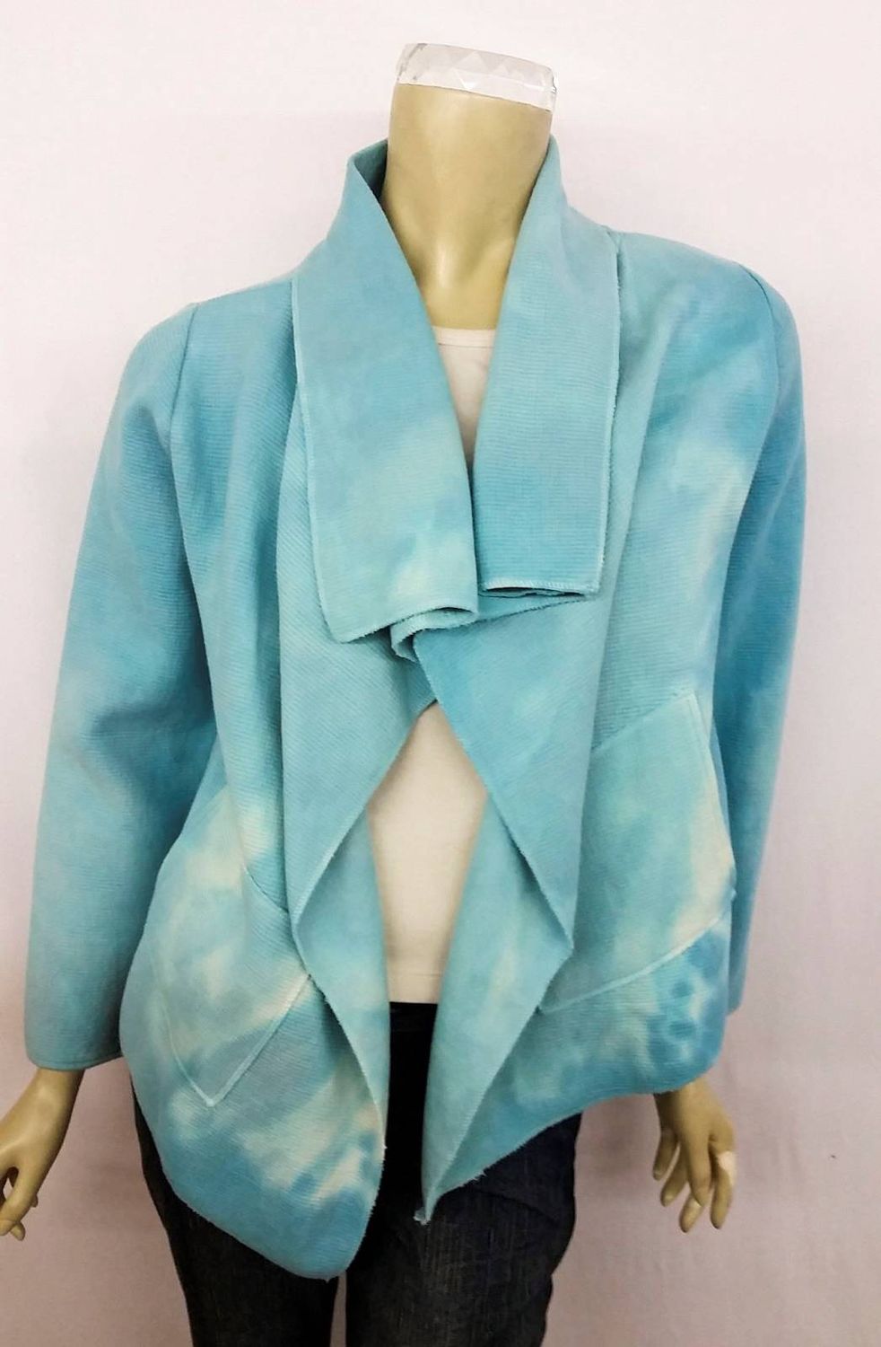 Fresh Fruit Sky-Dye Mid Cardigan in Blue Afternoon Sky