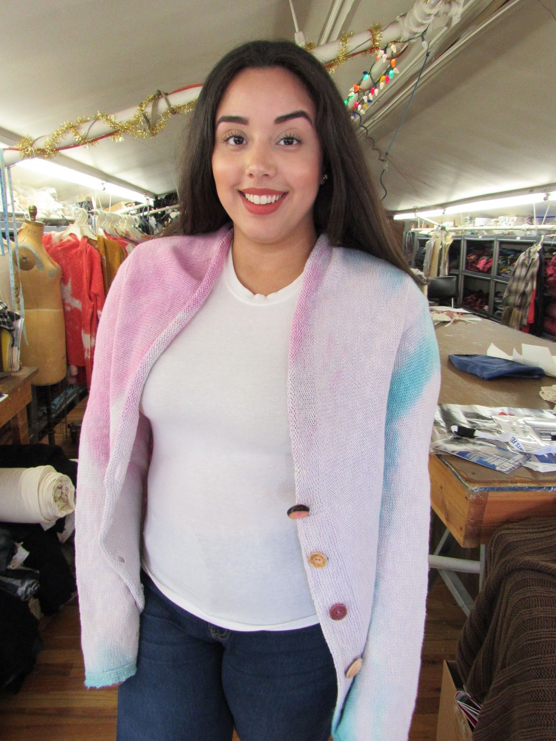 Six Button Cardigan in Coralberry
