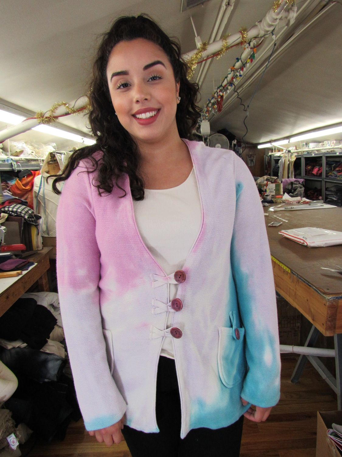 Three Button Cardigan in Coralberry