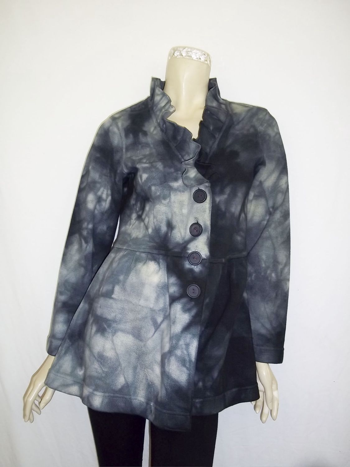 Cardigan Tunic Ruffle Black
