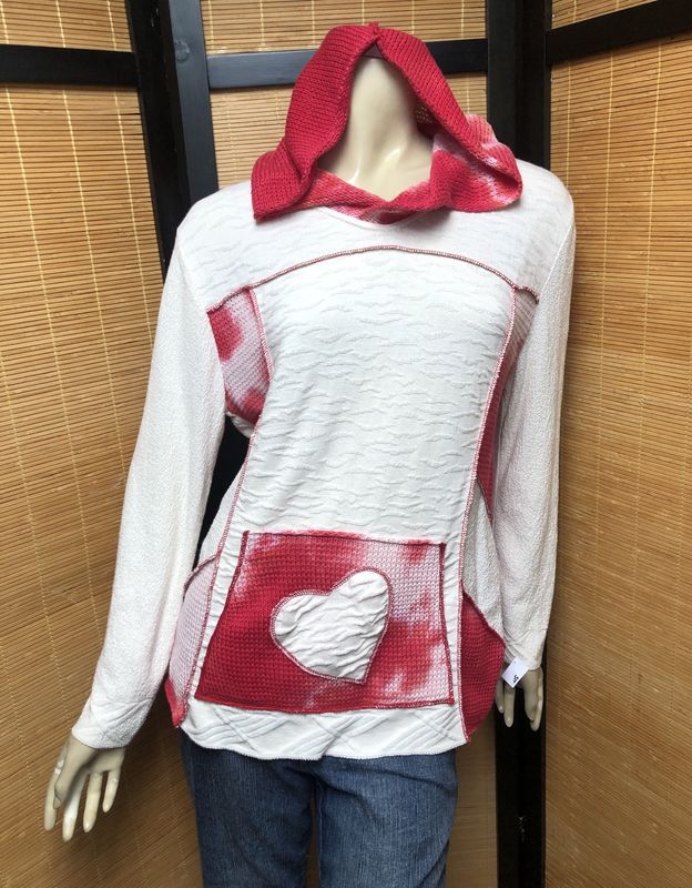 Fresh Fruit Sky-Dye Mid Long-Sleeved Hooded Pullover in White Rose Spring