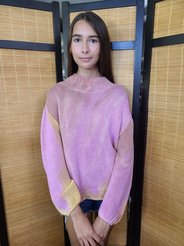 Rosy Sky-Dye Sweater in Golden Pink