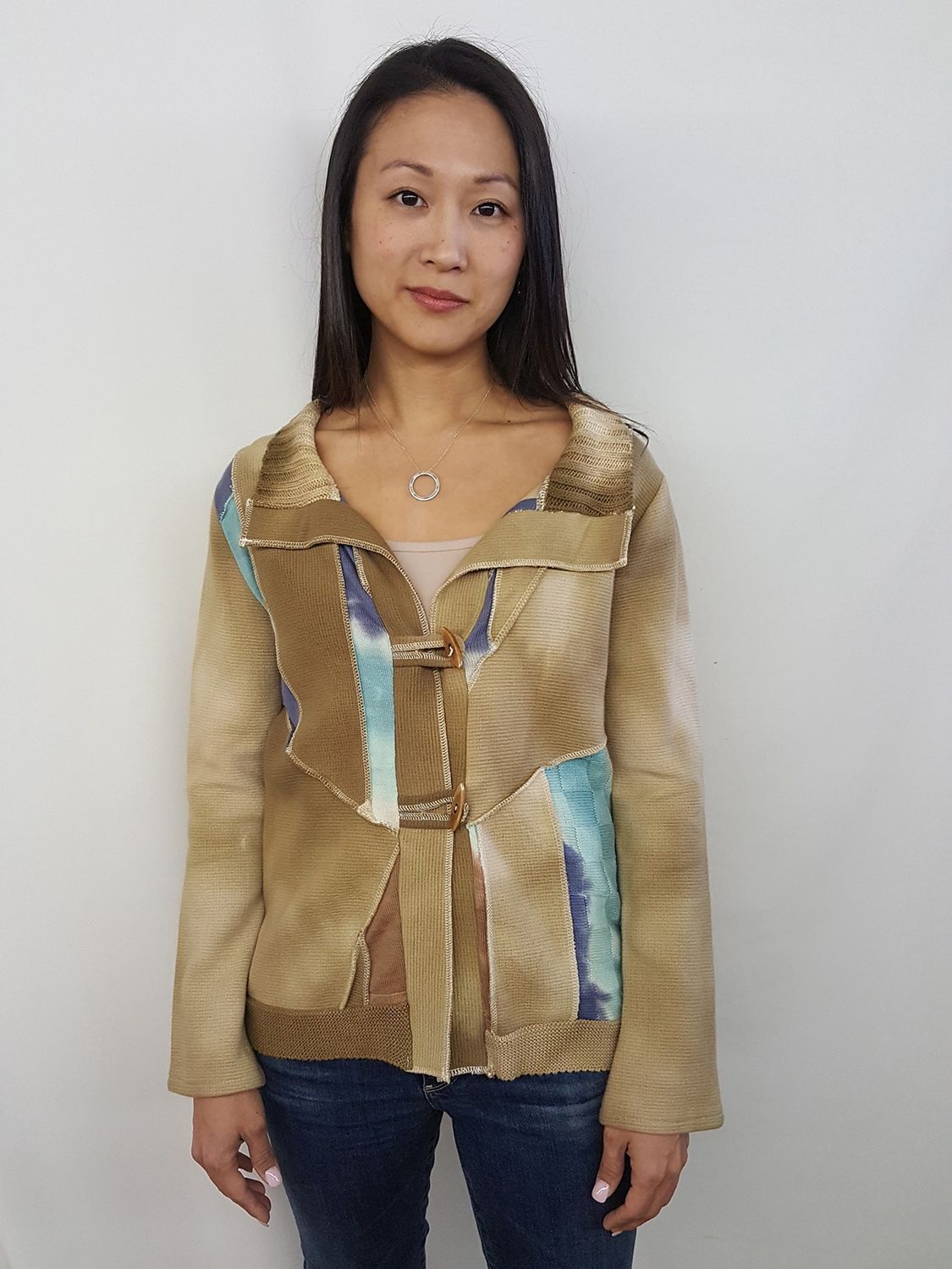 Two Button Sweater Jacket in Ocean Grove