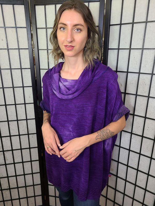 Bejeweled Mid Sky-Dye Sleeved Poncho in Love Spring Beauty