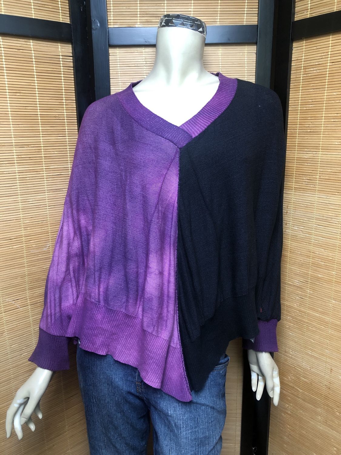 Bejeweled Sky-Dye Poncho w/ Long Sleeves in Charming Fall Love