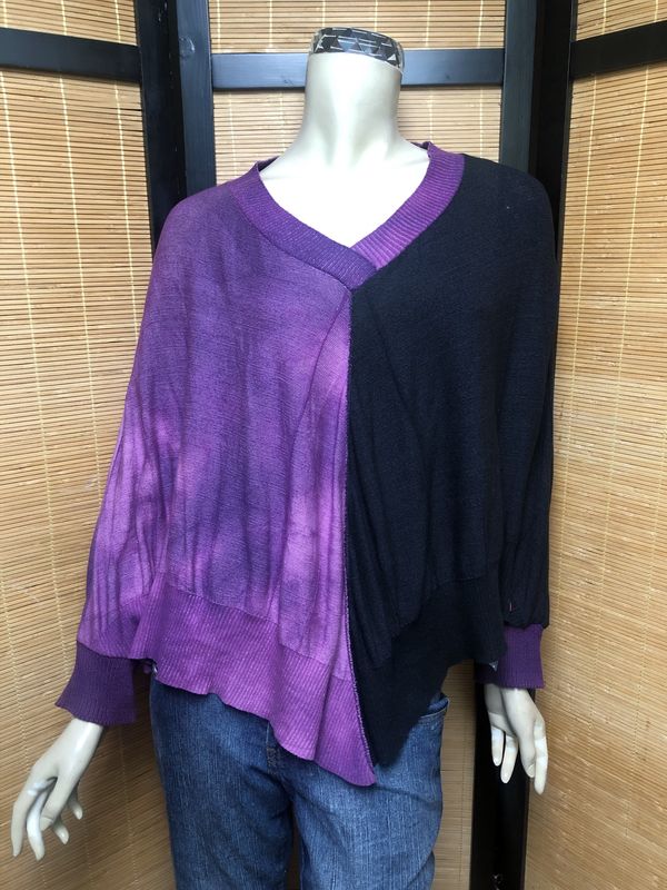 Bejeweled Sky-Dye Poncho w/ Long Sleeves in Charming Fall Love