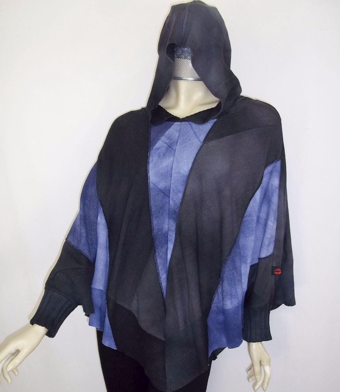 Sky-Dye Hooded Poncho w/ Sleeves