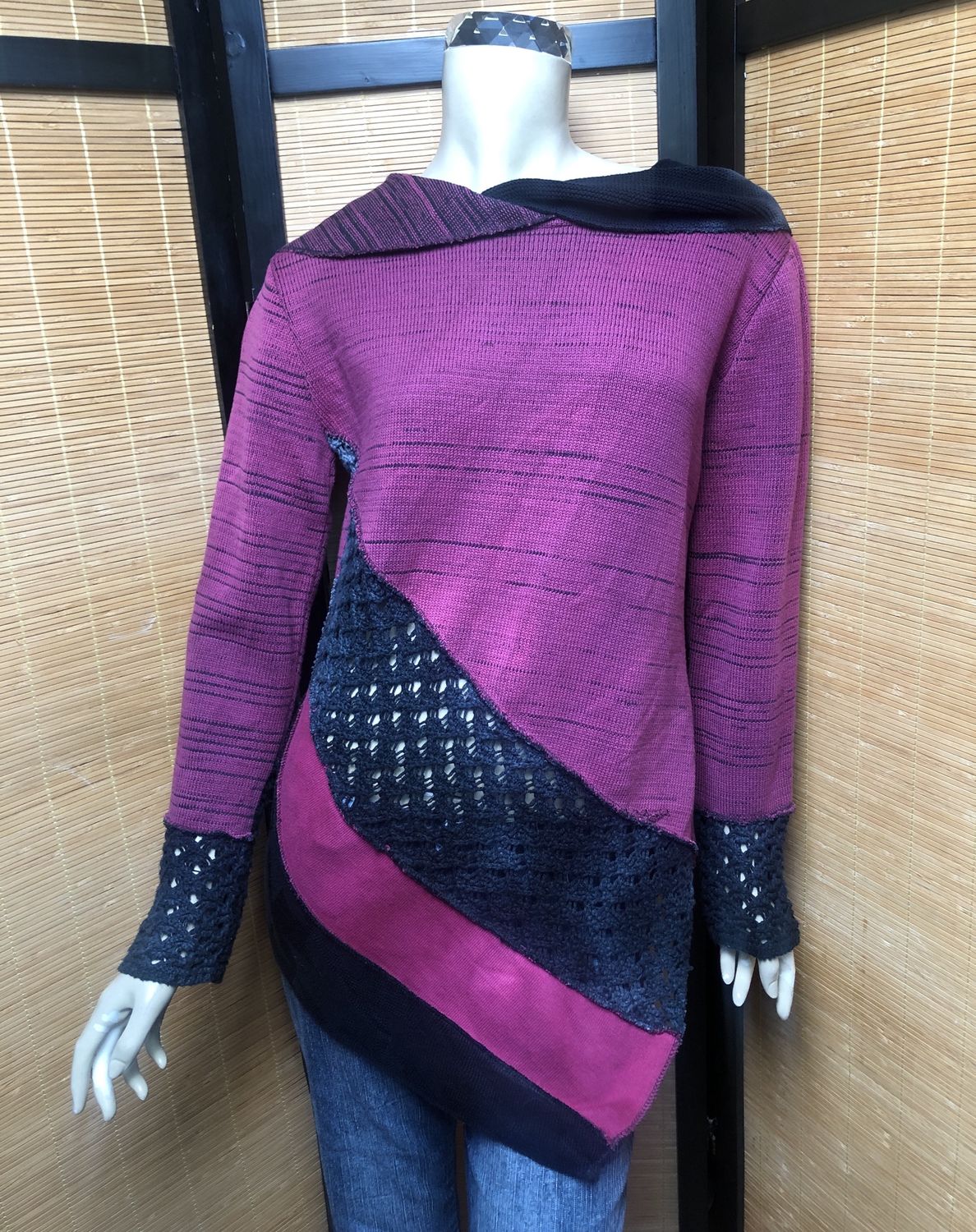 Bejeweled Long Sky-Dye Long-Sleeved Pullover in Pink Lovely Life