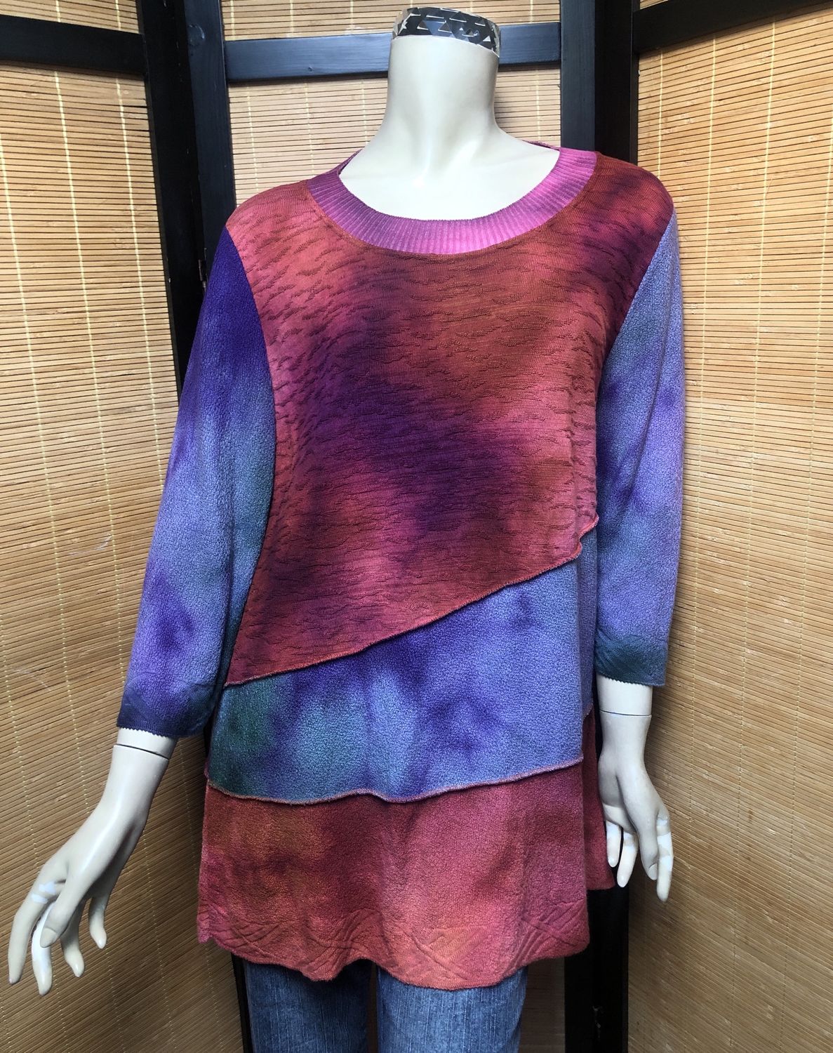 Bejeweled Long Sky-Dye Long-Sleeved Pullover in Festive Fall Night
