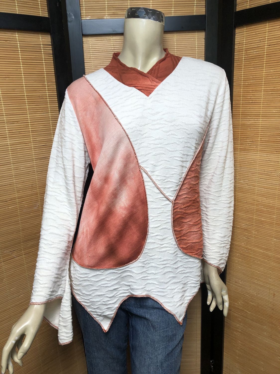 Fresh Fruit Sky-Dye Mid Long-Sleeved Pullover in Orange Charming Spring