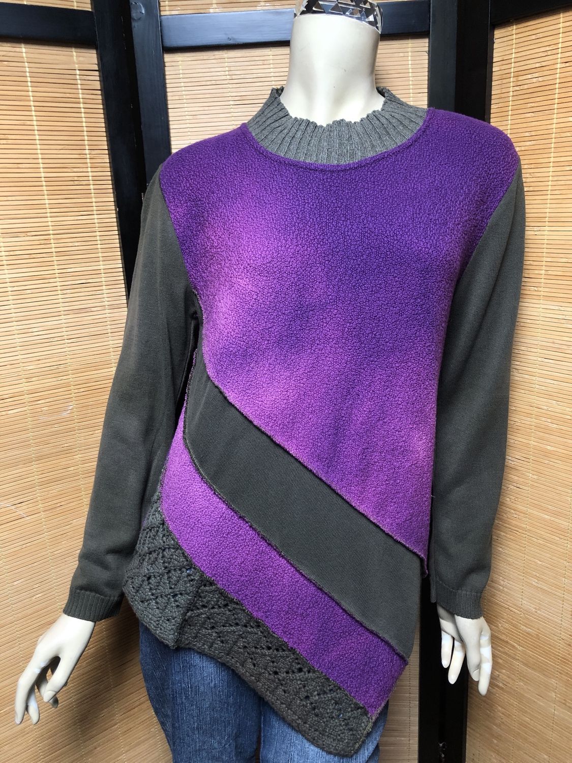 Bejeweled Long Sky-Dye Long-Sleeved Pullover in Forestry Sunset Beauty