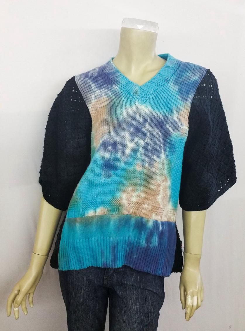 Fresh Fruit Sky-Dye Mid Pullover in Vivid Blue Azure