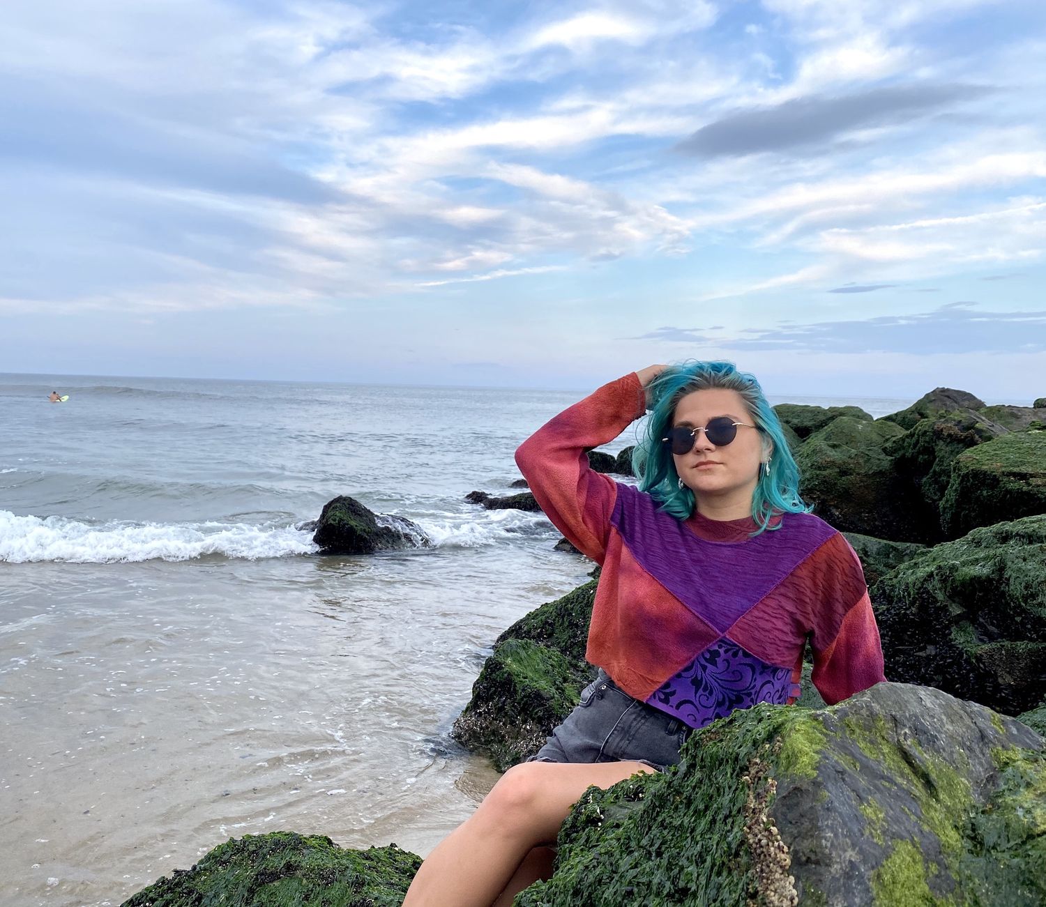 Four Corner Cropped Sweater in Volcano Paisley