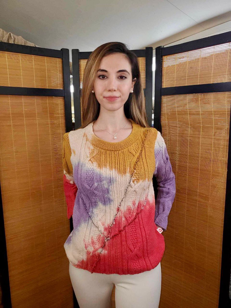 Fresh Fruit Sky-Dye Sweater in Summertime Clouds