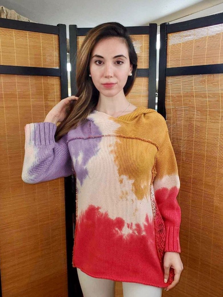 Fresh Fruit Sky-Dye Long Sweater in Summertime Warmth