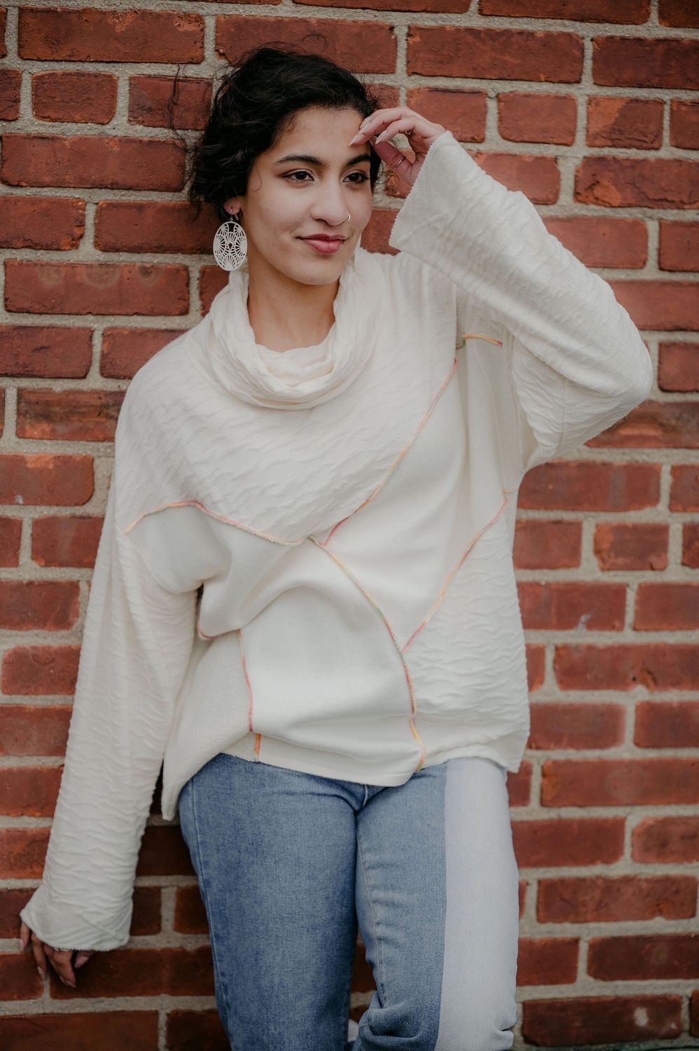 Sunrise Cowl Neck Pullover in Natural