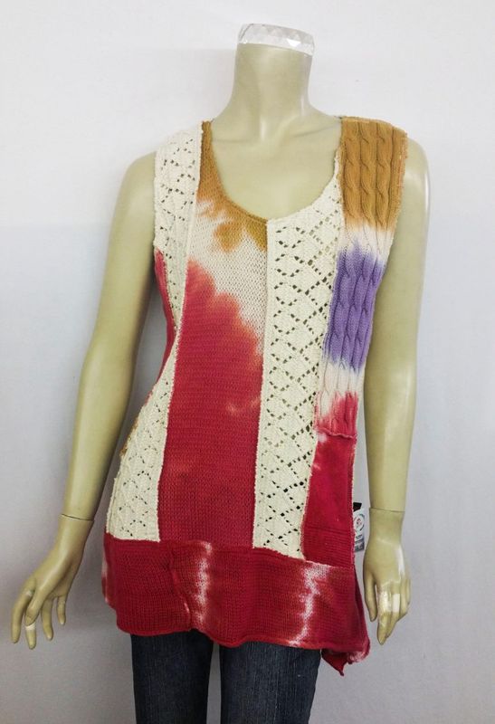Fresh Fruit Sky-Dye Long Sleeveless Sweater in Graceful Spring Sunrise