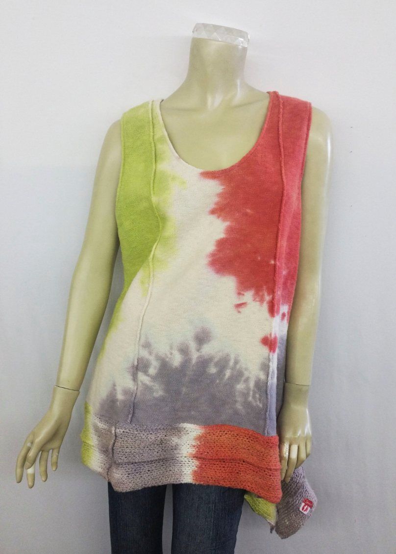Fresh Fruit Sky-Dye Long Sleeveless Sweater in Vivid Vesper Fondness