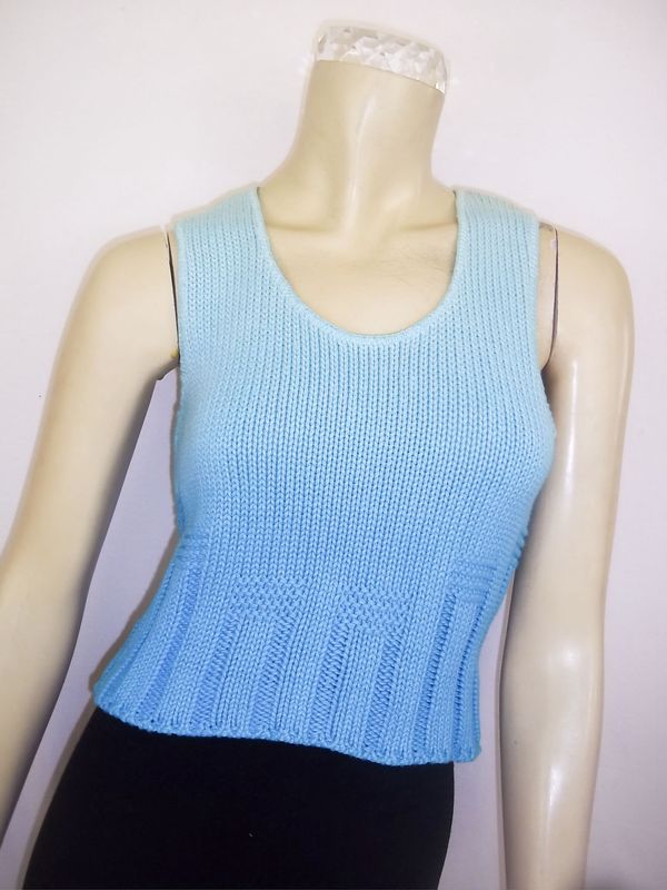 Summer Vintage Sky-Dye Tank-Top in Blue Summer Sunrise