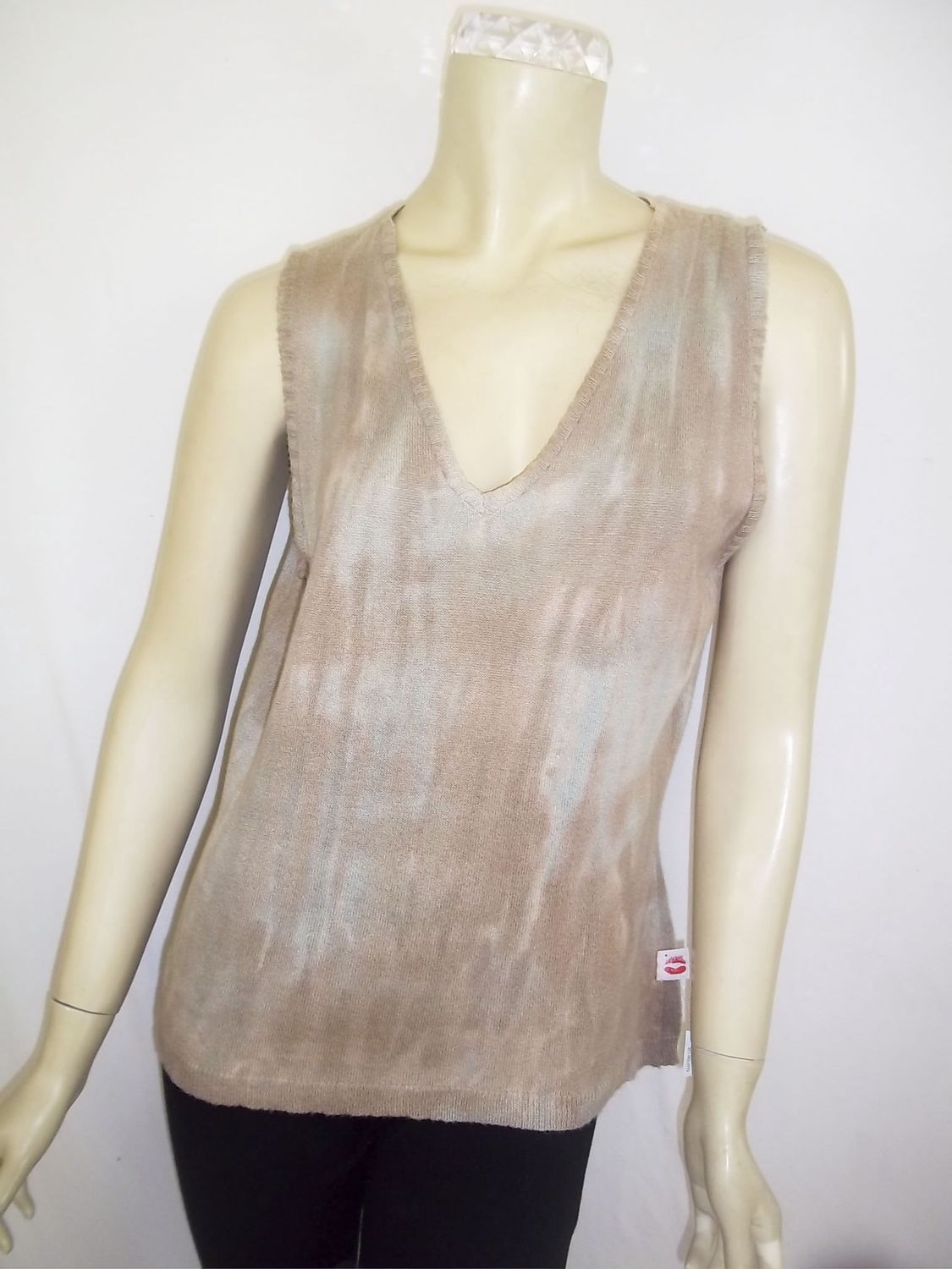 Summer Vintage Sky-Dye Tank-Top in Beige Summer
