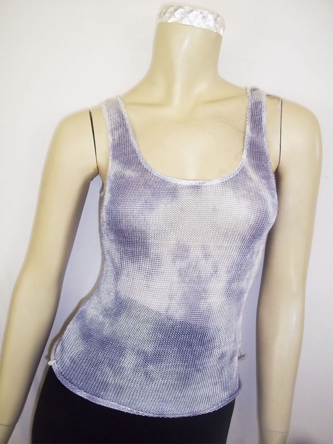Summer Vintage Sky-Dye Tank-Top in Cloudy Gray Summer