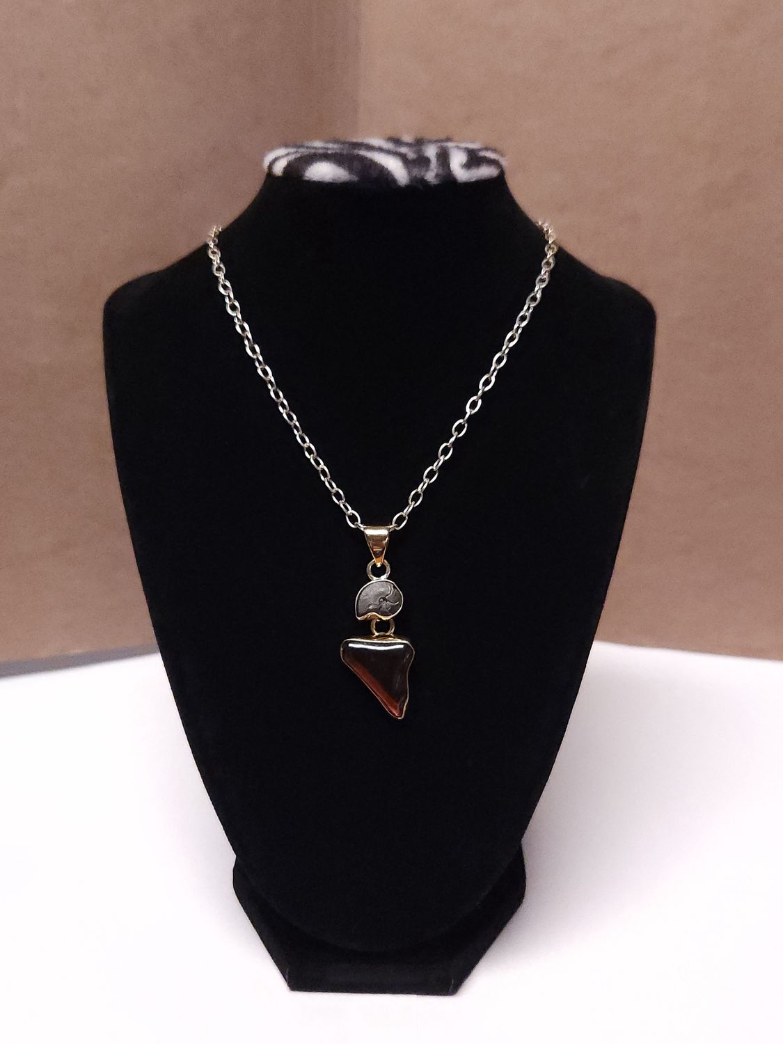 Ammonite &amp; Amber Pendant