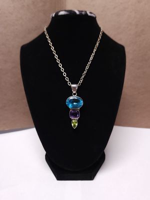 Multi-Gemstone Pendant SS