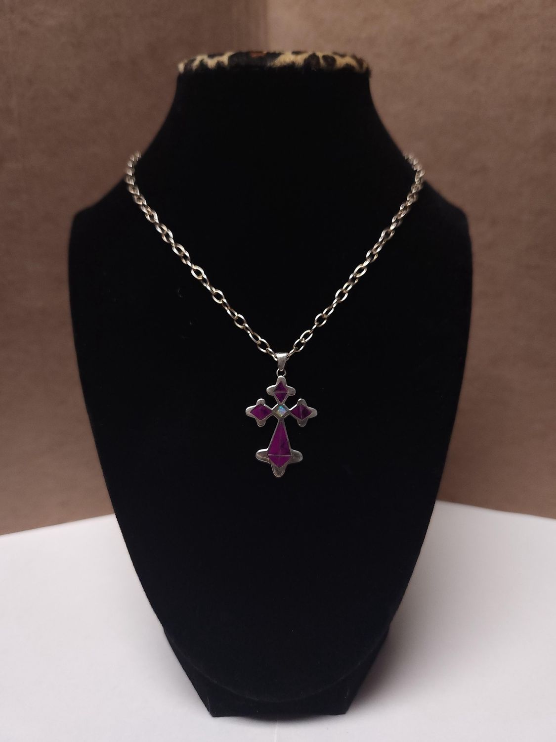 Purple Cross Pendant SS