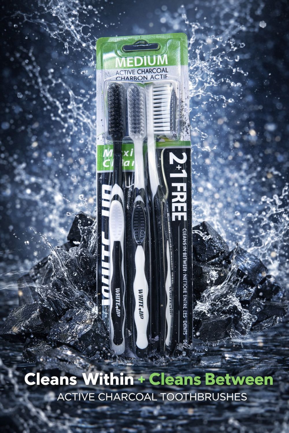 •	White up toothbrush (3-pack)