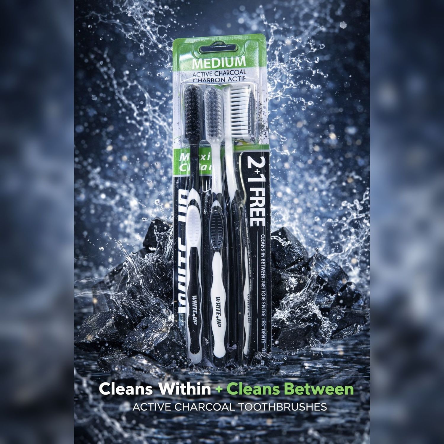 •	White up toothbrush (3-pack)