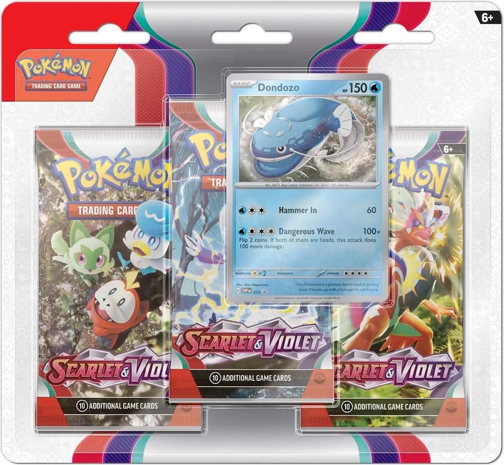 Scarlet &amp; Violet 3 Pack Blister, Colour: Dondozo