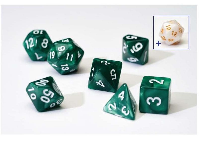 7 Dice Set, Colour: Pearl Green