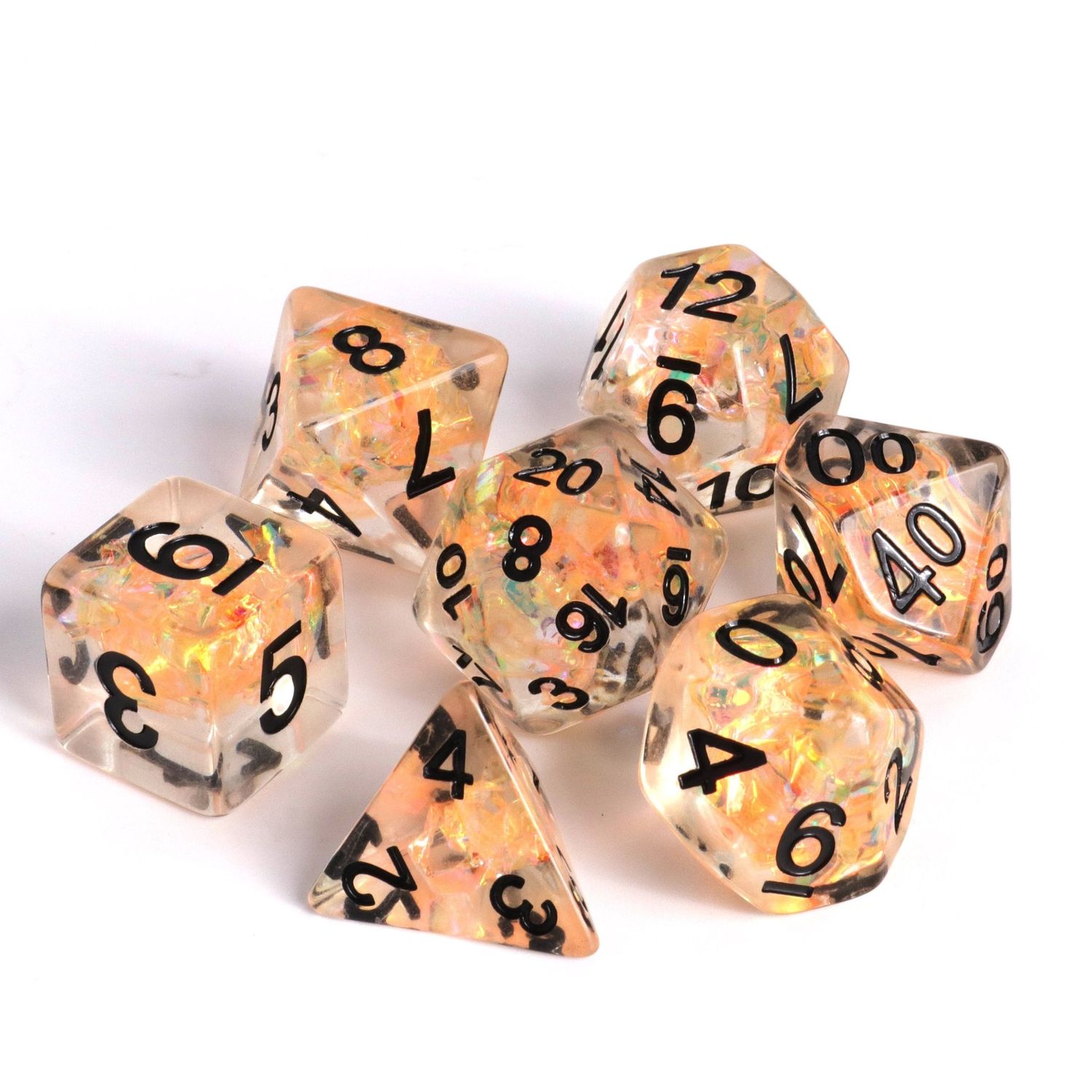 7pc RPG Dice Set, Color: Fire Dance
