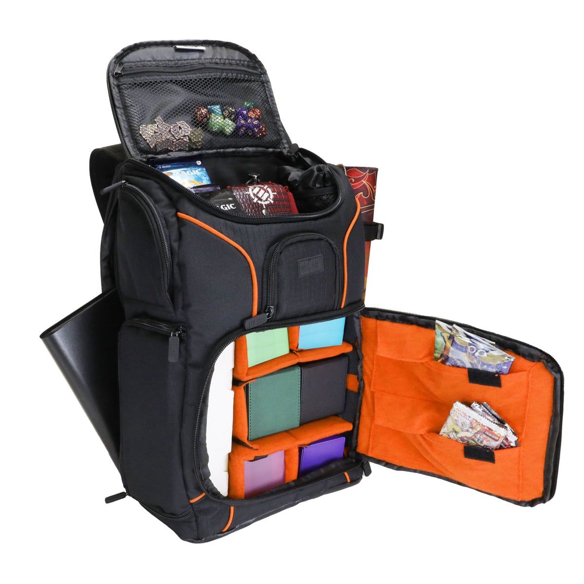 USA Gear Magic the Gathering Backpack with Customizable Interior, Color: Orange