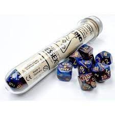 Lab Dice - 7pc RPG Set, Color: Azurite/Gold