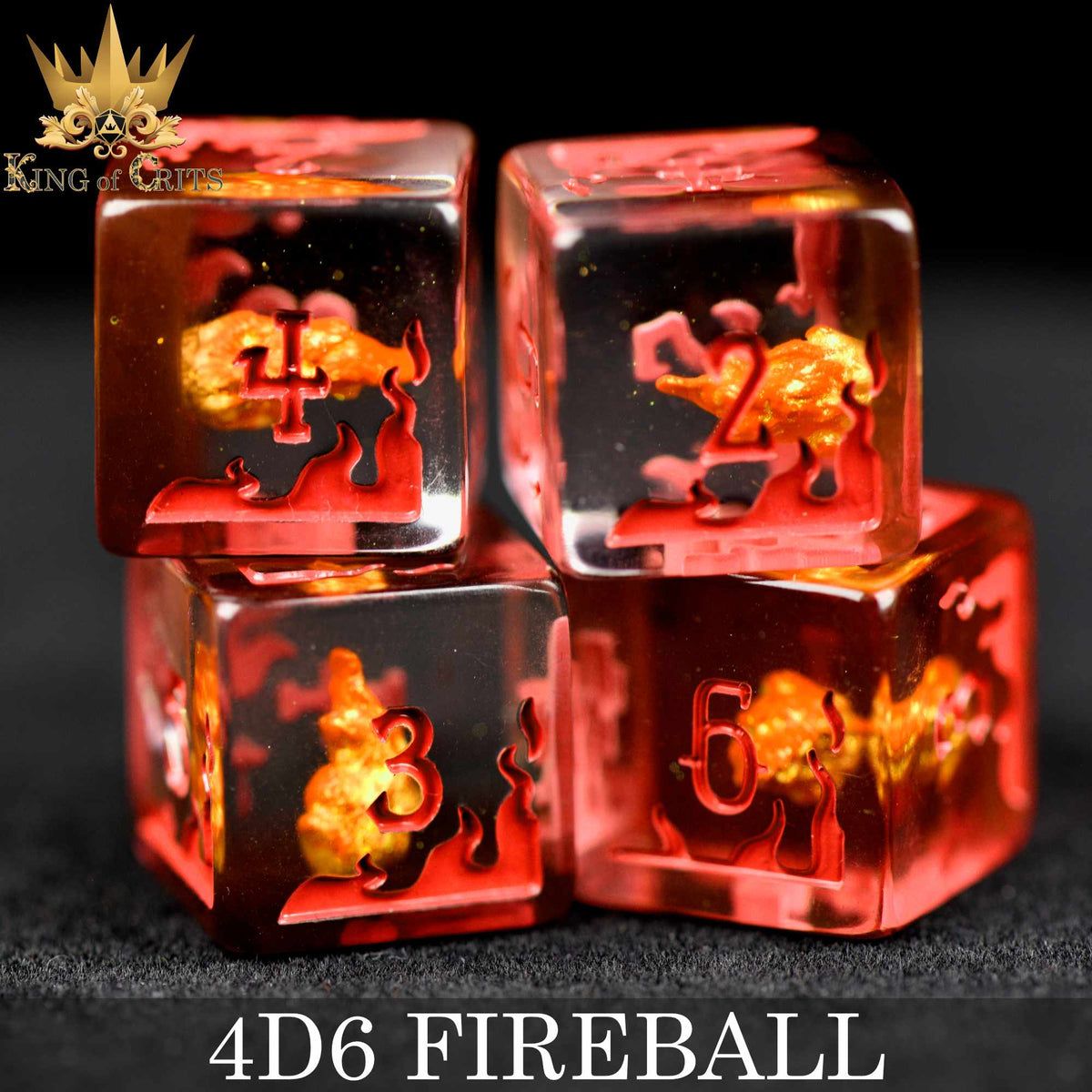 DND - 4D6 Set, Color: Fireball