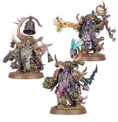 Malignant Plaguecaster, Noxious Blightbringer, and Plague Marine Champion/ Chosen of Mortarion