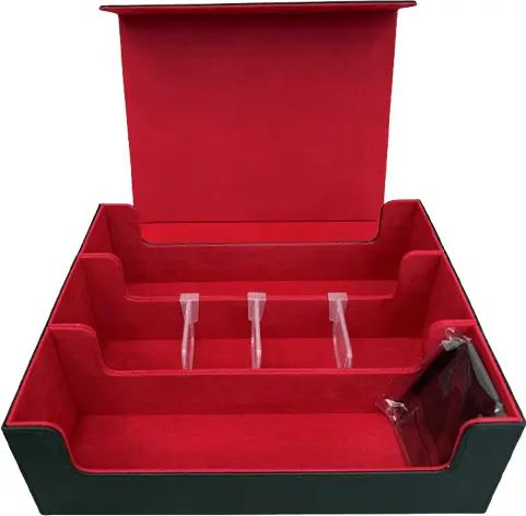 1800 Count 3-Row Deck Box, Color: Black/Red