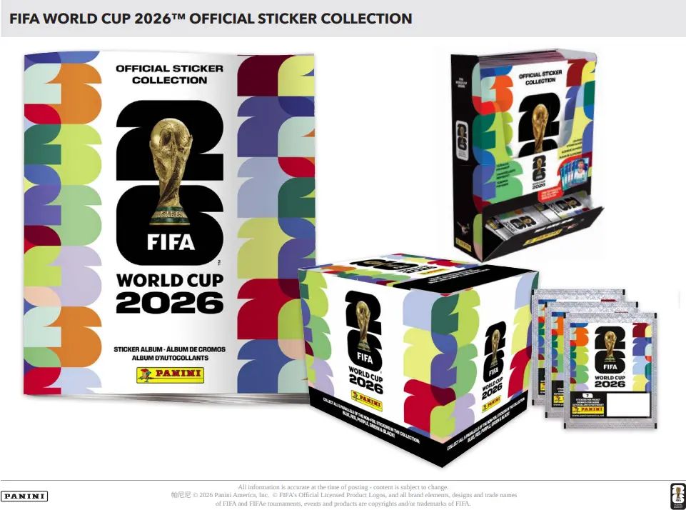 26 Panini World Cup Soccer Sticker Pack