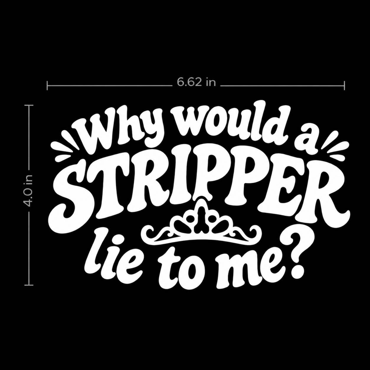 Why Would A Stripper Lie To Me? Car Window Decal