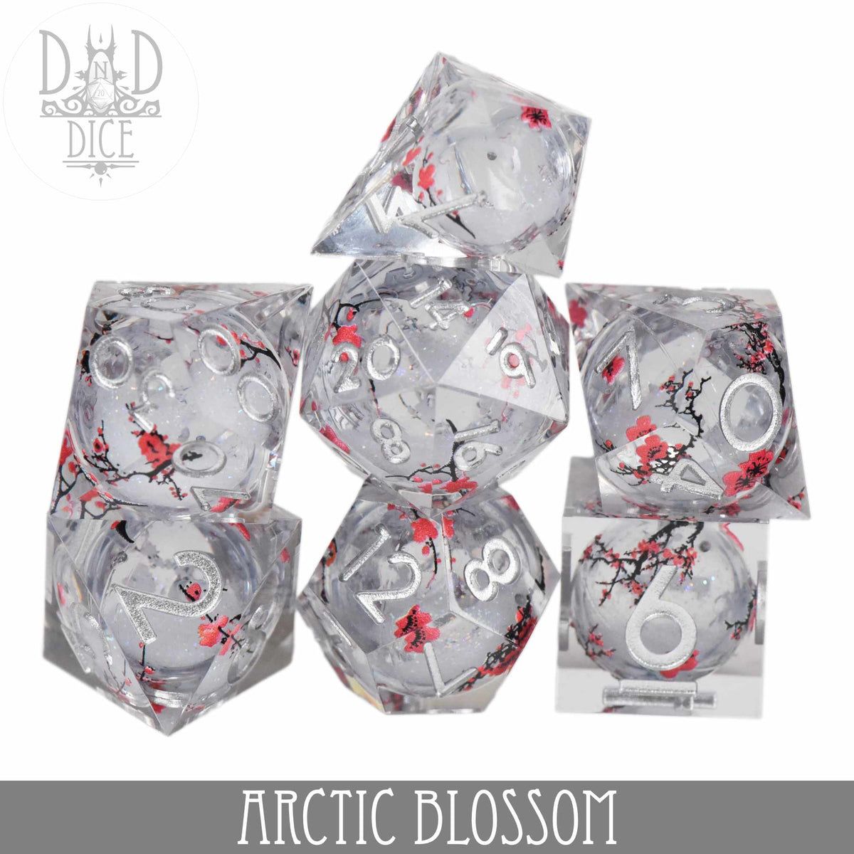 DND - 7pc RPG Dice Set (Liquid Core), Variant: Arctic Blossom