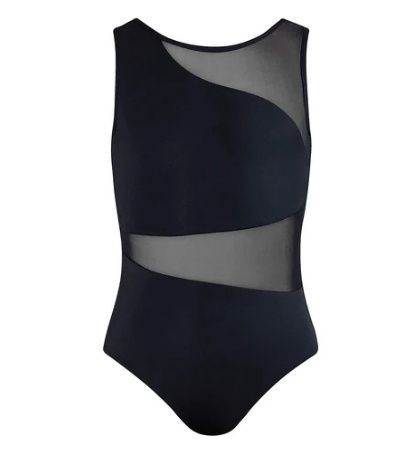 Motion Mesh Leotard, Color: Black, Size: Child M