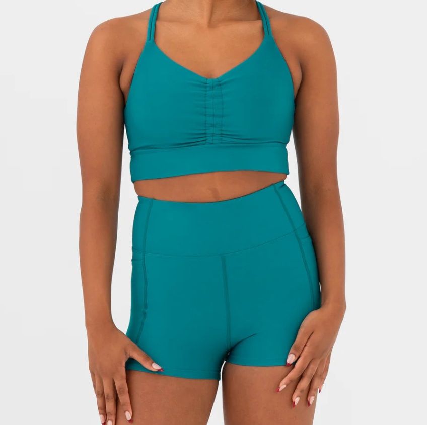 Phone Pocket Short, Color: Amazonia, Size: Youth 8