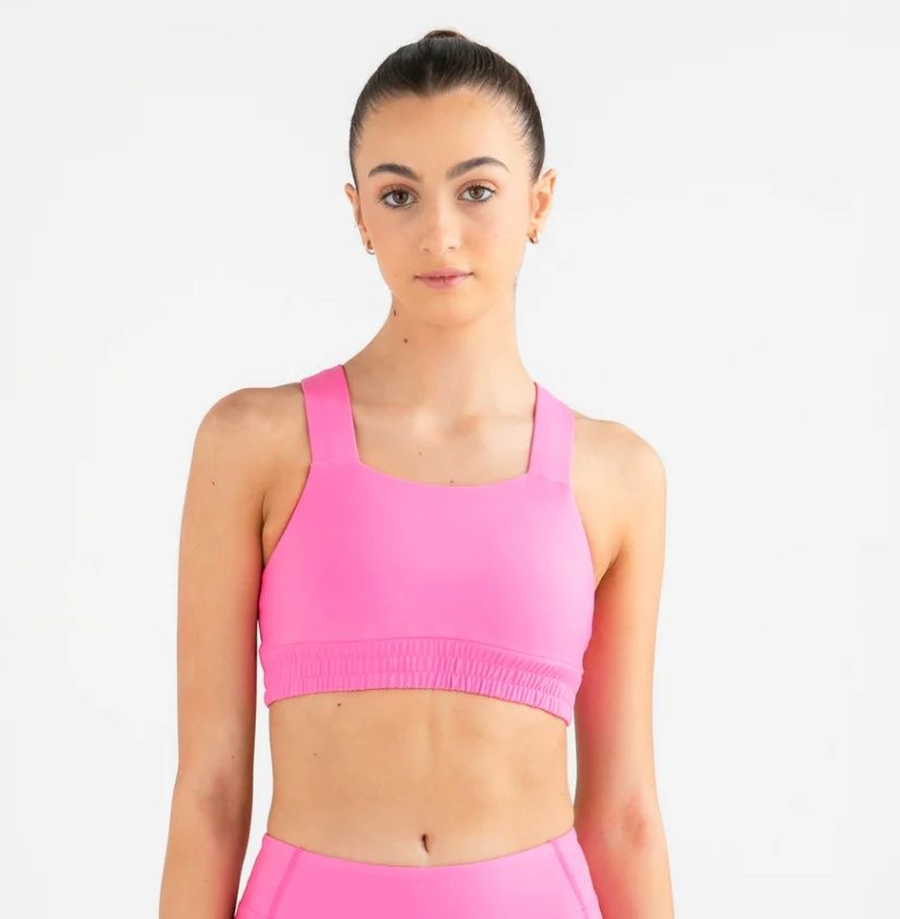 Stretch-It Crop Top, Color: Milkshake Pink, Size: Youth 10