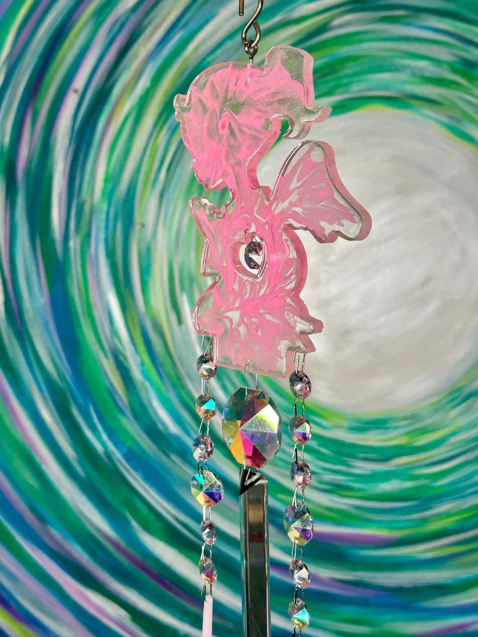 Epoxy Resin Little Angel Girl Sun-Catching Wind Chime Epoxy Resin Little Angel Girl Sun-Catching Wind Chime