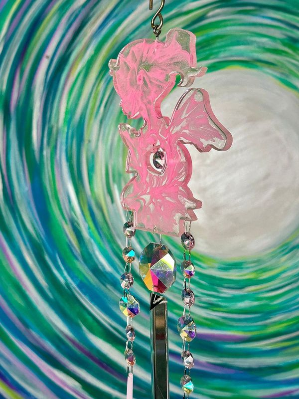 Epoxy Resin Little Angel Girl Sun-Catching Wind Chime