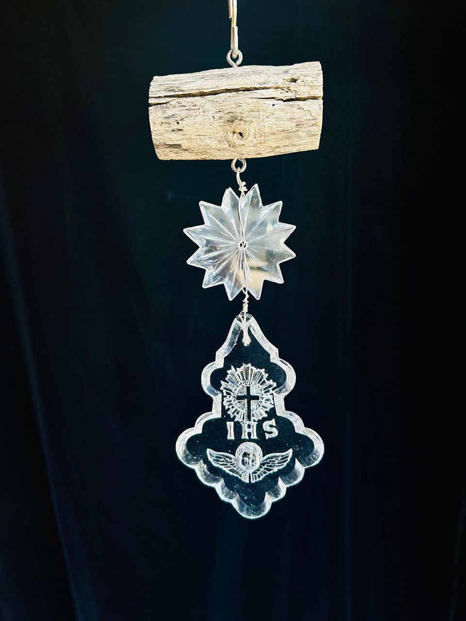 IHS Crystal and Driftwood Suncatcher IHS Crystal and Driftwood Suncatcher